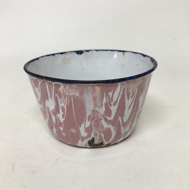BOWL, Enamel Pink Marble - Small